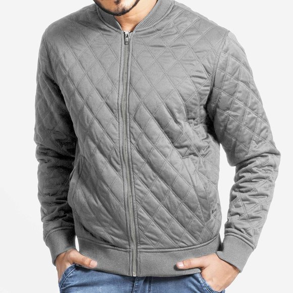 OLGYN Other - OLGYN Men’s Quilted Bomber Gray Jacket
